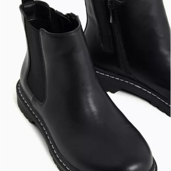 Black Faux Leather Chelsea Bootie (WW - Picture 8 of 8